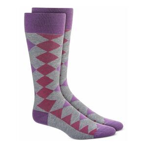 ALFATECH BY ALFANI Purple Geometric Dress Crew Socks 7-12